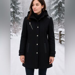 Michael Kors Women’s Wool Coat Black Size Medium